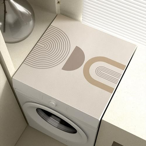 BALAMLB Top Protection Laveuse, Tapis Lave Linge Dessus Machine à Laver,Protege Supérieure Antidérapante Lave-Linge Imperméable Anti Poussière, pour à ou Sèche RéFrigéRateur E,50x50cm