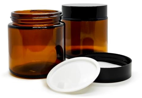 Set di 2 Vasetti in Vetro Ambrato da 100 ml con Coperchio a Vite, Contenitori Multiuso per Cosmetici, Creme, Oli Essenziali, Protezione UV, Perfetti per Viaggio e Conservazione Domestica