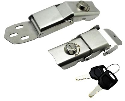 BaotyJie Cerradura para Maletero de Motocicleta de Acero Inoxidable, Repuesto para Reparación, Accesorio Antirrobo, 2 Cerraduras, 2 Llaves