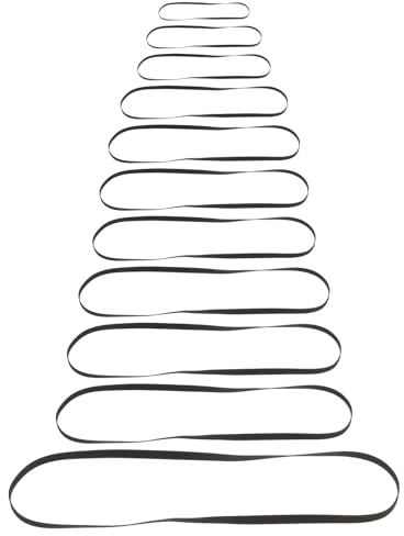 HINTRMENT Correa de Transmisión para Tocadiscos y Fonógrafo de Goma Negra, 11 Piezas, Accesorio de Repuesto para Máquina de Vinilo, Compatible Cinturón Fonógrafo y Correa de