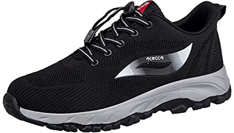 Chaussures diabétiques pour homme - Baskets spacieuses - Tendance - Chaussures de sport d'été - Dessous antidérapant - Lacets - Dessus en maille respirante - Confortable - Casual - Classique - Baskets