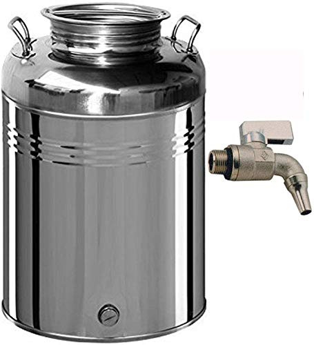 BELVIVERE Mülltonnenbox aus Edelstahl 18/10 Auslaufhahn und Dichtung Made in Italy 50 litri