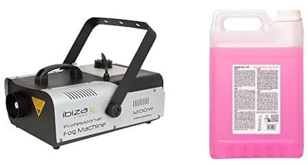 IBIZA LSM1200PRO Bundle - Macchina fumo 1200W DMX + Liquido HD 5L