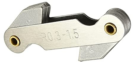 Othmro Radius Gauge Set R0.3-1.5mm Metric Radius Fillet Gauge,Concave Convex External Internal Arc Measuring Tool for Tool and Die Makers Check 1pcs