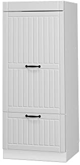 Vicco Armario para microondas Fame-Line, Blanco casa de Campo, 60 cm, para Combinar con Otros módulos de la Serie Fame-Line
