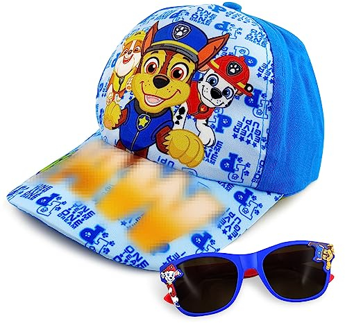 Casquette de Baseball pour Enfants, Chapeau de Soleil Réglable, avec Lunettes de Soleil, Casquette de Baseball de Dessin Animé, Bonnet de Garçon, Ensemble de Protection Solaire pour Enfants