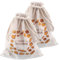 Lot de 2 Sac a Pain Longue Conservation, Sac a Pain Tissu, Sac à Pain Coton Lin, Sacs à Cordon de Pain Réutilisables, Pochettes à Cordon en Coton et Lin pour Emballage Baguette (31x38 cm)