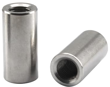 (30 Pieces) M4 6x12mm Round Connector Nuts 304 Stainless Steel Sleeve Nuts Long Rod Coupling Nut