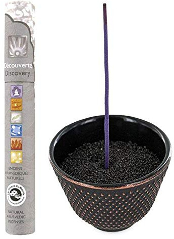 Porte-encens coupelle en Fonte Zen Noir & Or + encens ayurvédique
