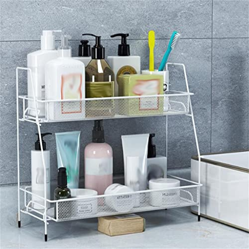 MVUYO FMURY Cosmetic Shelf Bathroom Shelf Bathroom Countertop Toilet Washstand Long Storage Double-Layer Storage Rack(E)