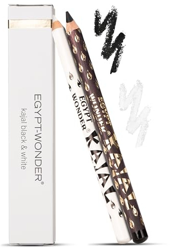 EGYPT-WONDER Kajal Black&White – Set aus schwarzem & weißem Kajalstift – Für Tiefe, Frische & vielseitige Augen-Make-ups