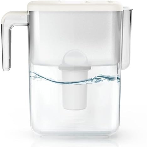 Ecosoft Slim Jarra Filtrante de Agua – Color Ivory I Capacidad 3,5 L I Reduce Cloro y Cal I Diseño Compacto para Nevera I Incluye Filtro