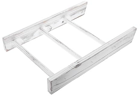 Warmhm échelle de Couverture Rustique Porte-Serviette Support de Serviette Échelle décorative décor Mural de Salle de Bain Racks à Serviettes pour Salle de Bain Bois Blanche