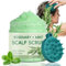 Gommage du cuir chevelu au romarin et à la menthe – Exfoliant naturel pour cuir chevelu, romarin, menthe, soin des cheveux avec brosse de massage pour cuir chevelu sain, shampooing végétalien pour