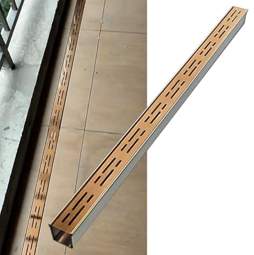 Smalt regnvattenrännskydd – trenchdräneringssystem för utomhus avlopp balkong veranda trädgård kök och badrum – 5 x 5 cm golvavledare dräneringsdik