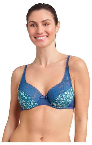 Playtex Dam Soutien-Gorge ?Armaturer en mikrofiber BH, blå, 36DD