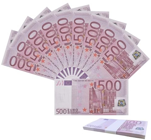 Lot de 100 feuilles d'argent de jeu pour enfants - Pour mathématiques, comptage et connaissances monétaires - Décoration de magasin de marchands