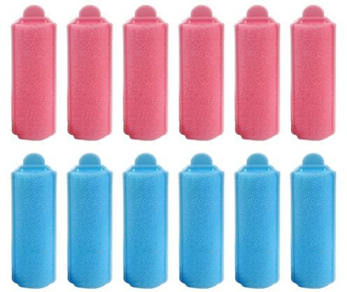 PBAHAUP 12 Rulos de Espuma Suave, Grandes Rollos de Espuma 40 mm para Mujeres y Niños, Rulos Suaves sin Horquillas ni Pinzas, Ideal para Rulos Nocturnos