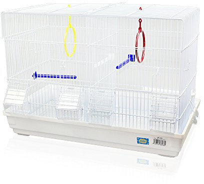DZL® Jaula para pajaros(58X32X40CM) Color Azul,Verde,Naranja y Blanco Indica Color Preferido, si no el Color de la Entrega al Azar