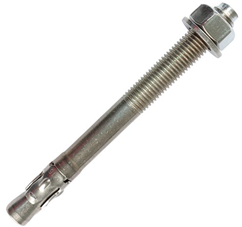 PRIOstahl® Pernos de anclaje de acero inoxidable V2A, tornillos de anclaje para cargas pesadas (M10 x 100 mm, 10 unidades)