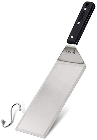 Turner Stainless Steel Metal Griddle Spatula - Griddle Accessories Hamburger Turner Scraper - Pancake Flipper - Great for BBQ Grill and Flat Top Griddle - Commercial Grade
