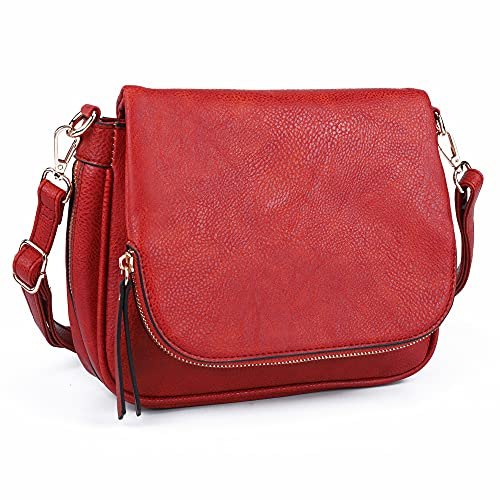 GLITZALL Bolso Bandolera PequeñO Para Mujer,Piel SintéTica Rojo