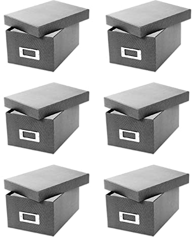 6x Goldbuch Fotobox Bella Vista bis 2800 Fotos 10x15 Foto Aufbewahrungsbox (anthrazit)