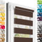 Estika Doppelrollo Klemmfix ohne Bohren - 90 cm x 150 cm - Braun - 27 Stofffarben, Tag und Nacht Duo Rollo, Rollos für Fenster ohne Bohren, Fenster Sichtschutz (90 cm Stoffbreite)