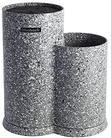 4BIG.fun Bloc à couteaux universel, porte-ustensiles, bac à couverts, accessoire de cuisine, passe au lave-vaisselle, Gris, Plastique robuste, Élégant