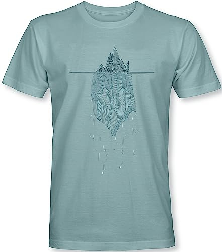 Camiseta de Montaña para Hombre: Montañas Lunares - Camiseta de Escalada para Hombres - Regalo para Excursionistas - Equipo al Aire Libre para Montañeros, azul hielo., M