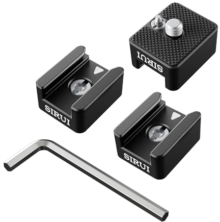 SIRUI 3 Pack Cold Shoe Mount Adaptador con 1/4 Tornillos para Jaula de Cámara, Flash, Luz LED, Monitor y Micrófono - Am-CSA-3