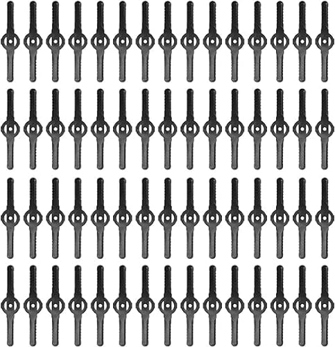 Lot de 60 Lames de Rechange en Plastique, 14 cm Lames de Coupe Herbe Universelles, Accessoires pour Coupe-Herbe, Lame de Tondeuse à Gazon en Plastique, pour Tondeuses à Lames Interchangeables