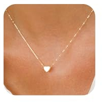 Auiremrti Goldkette Damen - Herz Halskette, Kette Gold, Goldschmuck, Wasserfester Schmuck, Goldkette Mit Anhänger, Modeschmuck
