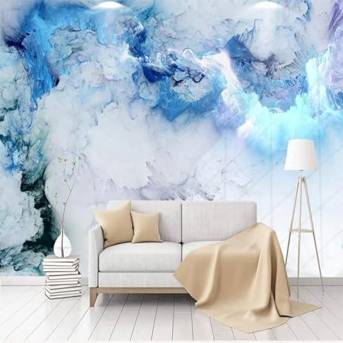 MIXUEXUNLU Mural Blue Cloud Color Smoke 3D Wallpaper Living Room Background Wall Decoration Photo Modern Home Decoration Art Poster