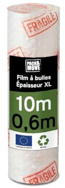 Pack And Move - Film à Bulle Recyclé - 0,6 X 10 M - Déménagement, Expédition Et Protection - Papier Bulle De Qualité