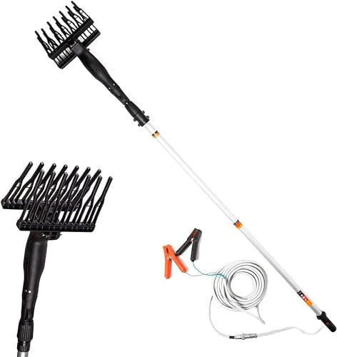 Generico Abbacchiatore Scuotitore Elettrico Telescopico per Olive 12V 400W Fino a 1000 Battiti al Minuto, Leggero ed Ergonomico, Completo di Cavi e Morsetti per Batteria