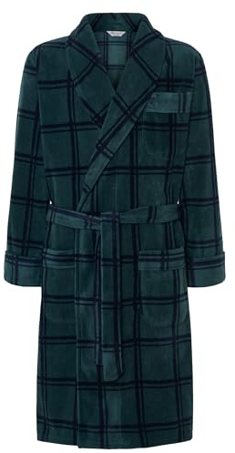 El Búho Nocturno Vestaglia Uomo Inverno Pile Pesante Polare - Accappatoio da Camera Lungo Caldo/Giacca Invernale Cerniera - Taglie Forti Tasche Elegante Spesso Morbido, 100% Pol., Verde 0609, L