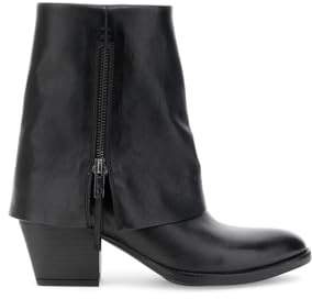 CAFèNOIR - Tronchetti In Pelle Con Risvolto E Cerniera Interna, Da Donna, Colore Nero, Taglia 36