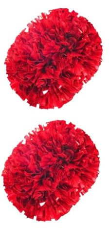 Pompon Per Cheerleader 6 pezzi Pom da Cheerleading for la competizione scolastica Celebrazione grandi(Red)