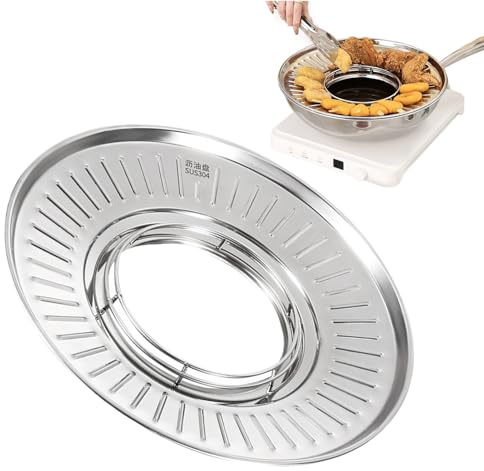 Generisch Rejilla para freír y escurrir de acero inoxidable, bandeja de filtro de aceite para el hogar, para hornear, cocinar, asar, barbacoa, alimentos, carne, pan, pizza, carne, carne, filete