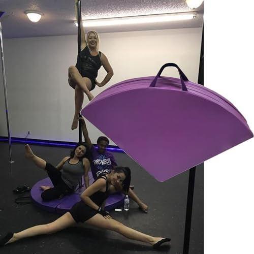 Pole-Dance-matta, bärbar dansstång med fallskyddsmatta – justerbar roterande stång för hem/studio, 3/5/10 cm tjock säkerhetsstoppning, 110 cm/3,6 fot/43 tum, perfekt för Pole-Dance –