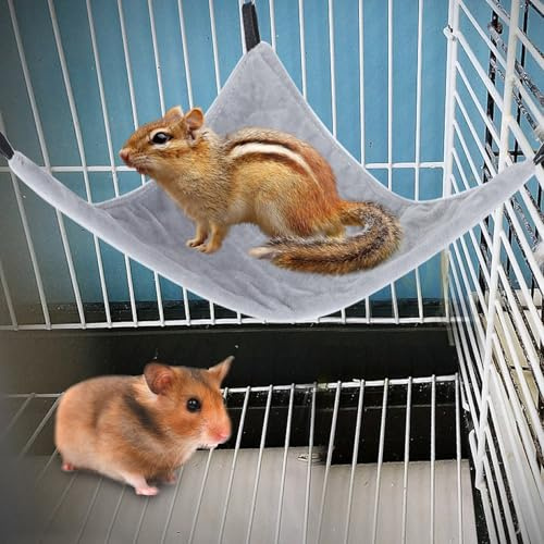 Hamaca Triangular para Mascotas Pequeñas para Ardilla, Hámster, Planeador de Azúcar, Conejillo de Indias, Cama Colgante Duradera para Pájaros, Descanso y Sueño, Adecuada para Todas Las (Gray)