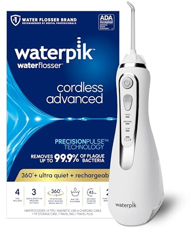 Waterpik WP-580C Cordless Advanced Water Flosser, White