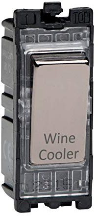 Varilight Iridium Black Powergrid Engraved 20 Amp 1-Way Double Pole Switch 'Wine Cooler'