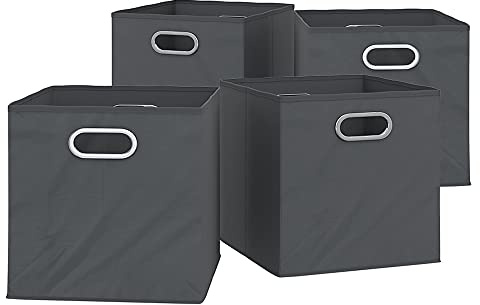 Vicco Caja plegable, Antracita, 30 x 30 cm Juego de 4