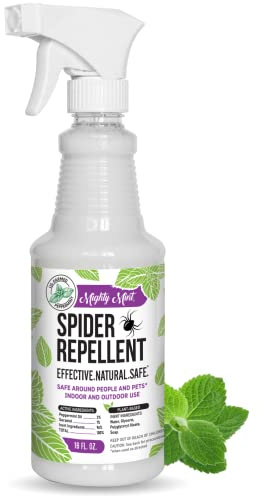 Mighty Mint Peppermint Oil Spider Repellent Spray with Microfiber Cloth – Indoor & Outdoor Bug Control for Spiders and Insects – Plant-Based, Extra-Strong Formula - 16 oz