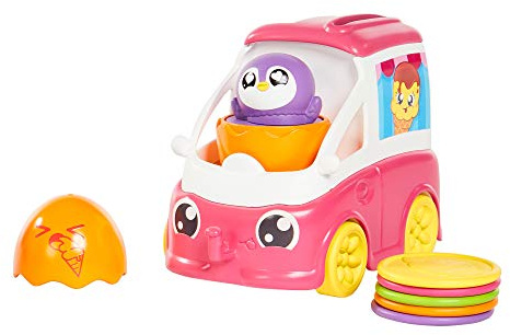 Toomies TOMY Hide and Squeak Fill and Pop Ice Cream Van Baby Toy, Baby Push Along Toy, Learning Toy for Babies, Musical Toys with Colours and Sounds, Baby Boys and Girls Aged 1, 2,3 Years Old, E73096