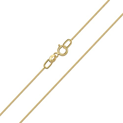 Amberta Allure Damen Halskette aus 9K Gold: 0.8 mm Panzerkette - 40 cm