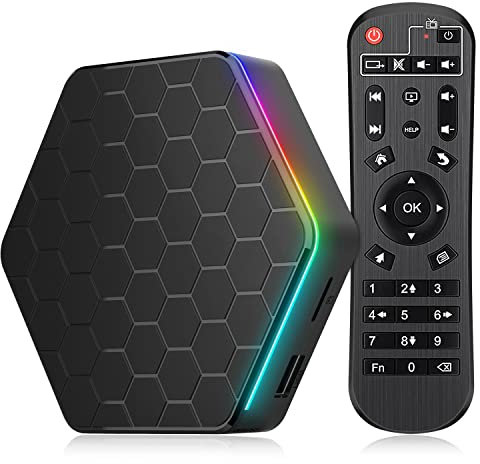 Android 12.0 TV Box, 4GB RAM 32GB ROM Allwinner H618 Quad-Core 64-bit Cortex-A53,Android Box with 2.4GHz/5.0GHz WiFi 10/100M Ethernet, Support H.265/3D/6K Ultra HD/BT 5.0/HDMI 2.0 Smart TV Box