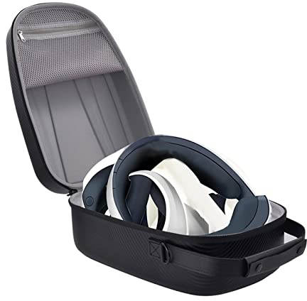 ASHATA Hard Carrying Case for PS5 VR2, Portable Travel Cover Storage Bag, Fits for PS5 VR2 Console, Grip Accessories (Straw Mat Pattern)